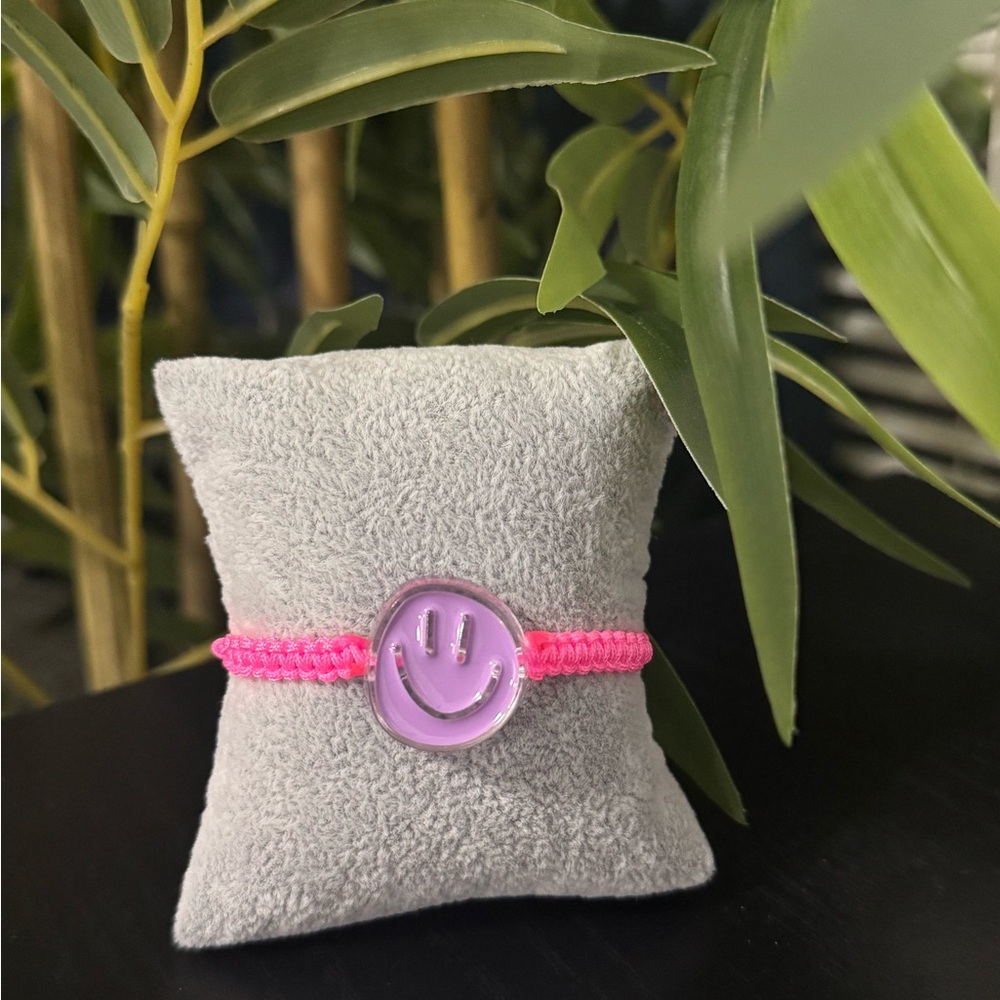 Pink and Purple Smiley Bracelet for Kids